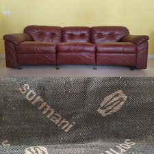 DIVANO LINEARE IN PELLE 3 POSTI ANNI 60 DESIGN CARLO DE CARLI PRODUZIONE SORMANI