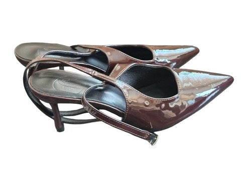 Scarpe slingback marrone