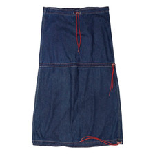 Maxi gonna lunga denim Kik ragazza vintage anni 90 donna M punk skate rave coulisse