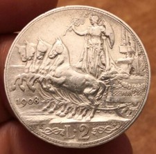 2 Lire 1908 Quadriga Veloce