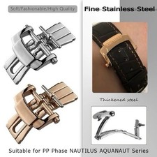 Chiusura pieghevole in acciaio inox per Patek Philippe Nautilus fibbia a farfalla 18 mm