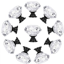 QINGMAO - 10 pomelli per cassetti, cassettiera, in cristallo, 30 mm, in (P2G)