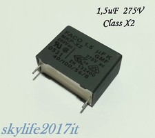 1 pz Condensatore polipropilene 1,5uF 275V ac MKP CLASS X2 - 1 pezzo 