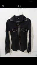 CAMICIA DENNY ROSE NERA CON BORCHIE TG M RARISSIMA
