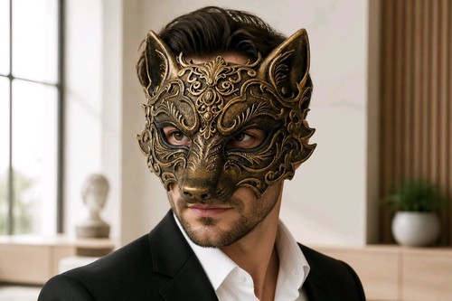Maschera lupo barocco dark - barocco,