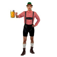 PANTALONI DI PELLE DA UOMO DELUXE COSTUME BAVARESE TEDESCO OTTOBRETOBERFEST COSTUME