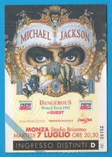 Michael Jackson Dangerous World Tour 1992 Monza Biglietto Ingresso Ticket MA0001