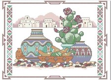 SCHEMA PUNTO CROCE PAESAGGIO MESSICANO CROSS STITCH MEXICAN LANDSCAPE DMC SU USB