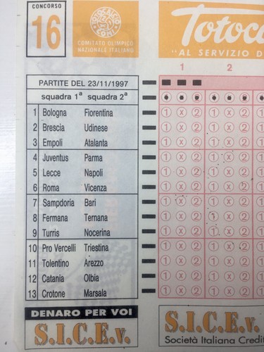 Schedina totocalcio concorso - schedina,