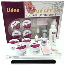 KIT RICOSTRUZIONE UNGHIE MANICURE PROFESSIONALE LIDAN UV GEL NAIL ART KIT VELOCE