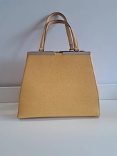 Borsa a mano gialla Peekaboo Fendi originale