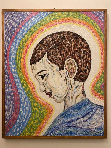 Dipinto olio tela - su, x