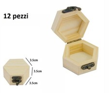 Set 12 Scatoline In Legno Portagioie Scatola Cofanetto Esagonali 74000a dfh
