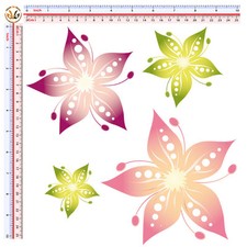 flowers sticker print pvc adesivi moto casco fiori stella tuning helmet 4 pz. 