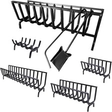 Brucialegna portalegna braciere in ferro per caminetto e barbecue + kit paletta