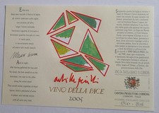 Etichetta vino pace 2005 - vino,