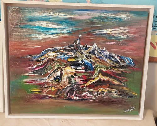 Quadro astratto dipinto mano - astratto, a