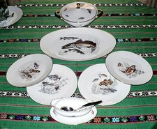 Servizio piatti da pesce anni 60 vintage finissima porcellana Bavaria