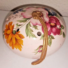 ANTICO PROFUMA ARMADI in PORCELLANA INGLESE FIORI Bianco Pomo Pomander Flowers