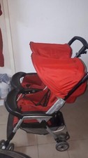 passeggino gemellare, peg perego modello aria, rosso con parapioggia mai usato