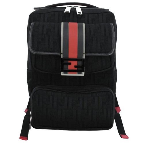 Zaino fendi logo nero nylon - fendi,