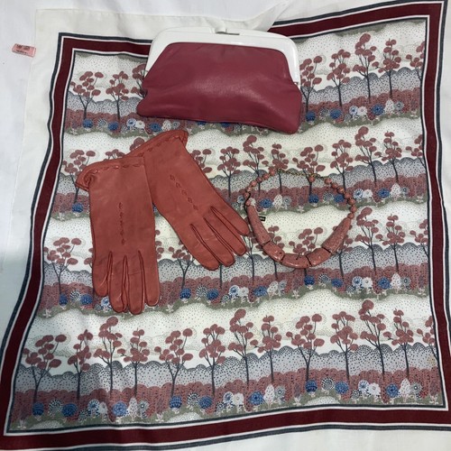 Guanti corallo vintage - guanti,