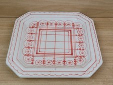 vecchio PIATTO OTTAGONALE MAESTRI D'ARTE CERAMICA EX ERNESTINE SALERNO decorato