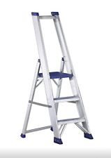 Scala industriale in alluminio 2 gradini + piattaforma altezza m 0,69