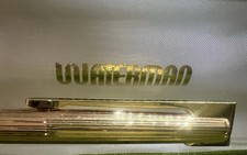 🔴 WATERMAN penna sfera Drop placcata oro e clip lacca francese RARA VINTAGE