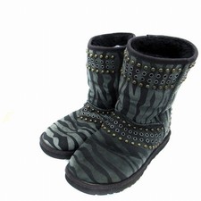 Stivali UGG × Jimmy Choo Kaia scamosciati con borchie grigio zebrato da donna taglia US6