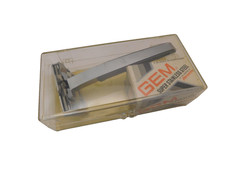 Rasoio da barba di sicurezza vintage gemma bordo singolo nuovo scatola aperta NOS