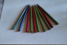 n.10 cannucce portapennino vintage in legno artigianale colorate 1946