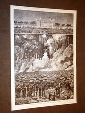 Milano nel 1881 Fuochi artificiali o d'artificio in Piazza d'Armi