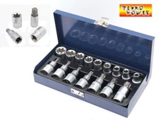 SET DI CHIAVI A BUSSOLA TORX MASCHIO FEMMINA 16 PEZZI IN ACCIAIO CHROME VANADIUM