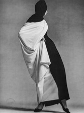 Tappetino vintage Richard Avedon Jean Shrimpton Forquet Toga Paris Art Duotone 1965 16x20