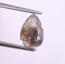 Diamante naturale sale e pepe grigio marrone pera 0,58 ct per fare gioielli