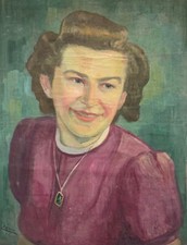 Dipinto A Olio Ritratto Donna