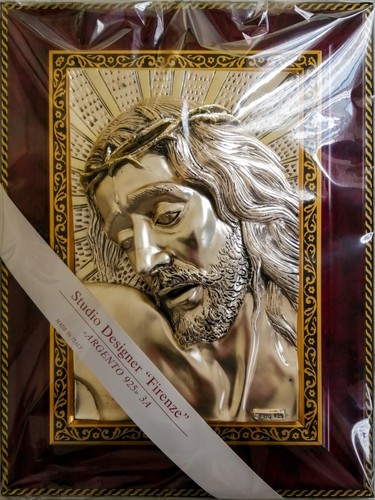 Quadro argento con volto di - argento,