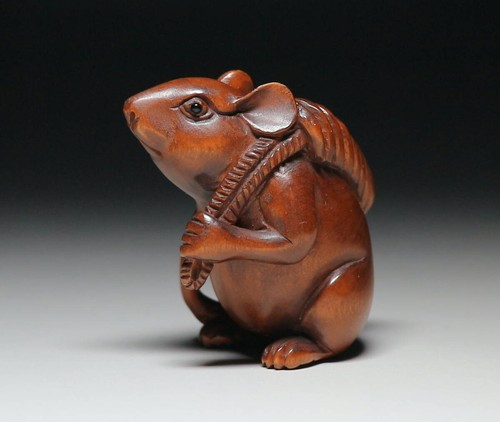 Antico topo giapponese netsuke - giapponese,