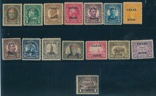 P3810 - PANAMA ZONA CANALE, SET DEFINITIVO 1924/6, TIPI DI SOVRASTAMPA MISTA