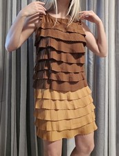 Vestito A Balze Bicolore