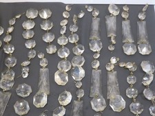Enorme lotto di GOCCE DI CRISTALLO per LAMPADARIO taglio diamante vetro