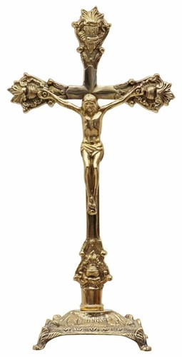 Crocifisso tavolo ottone - crocifisso, da