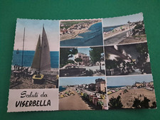 VISERBELLA,RIMINI-SALUTI DA,7 VEDUTINE-1957 ANIMATA BARCHE A VELA/OPTIMIST DERIV