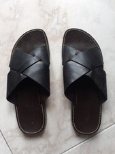 SCARPE SANDALO SANDALI UOMO POLLINI PELLE NERO ORIGINALE