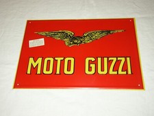 MOTO GUZZI - INSEGNA TARGA METAL OFFICINA VINTAGE - RIPRODUZIONE NUOVA PERFETTA