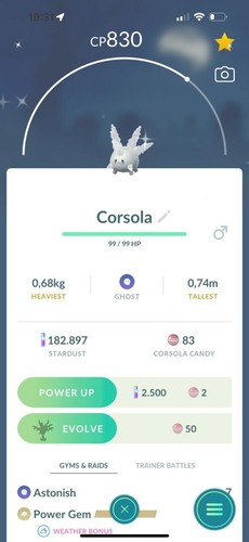 Shiny corsola galarian - shiny, |