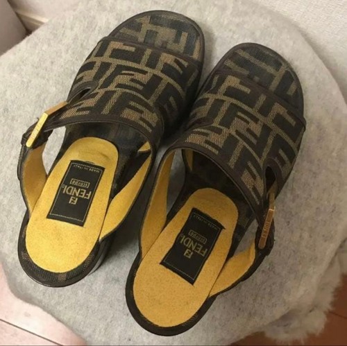Sandali fendi zucca tela - zucca,