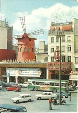 Paris (France) le Moulin Rouge, Place Blanche, Voitures, Old Cars & Bus, 4 cart.