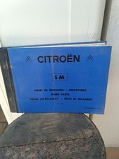 Catalogo Epoca Citroen SM Pezzi Di Ricambio Settembre 1970